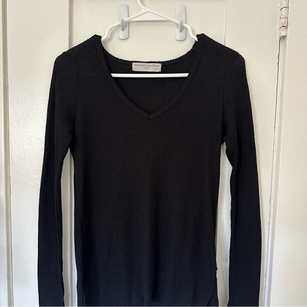 Urban Outfitters Black Ribbed Long Sleeve